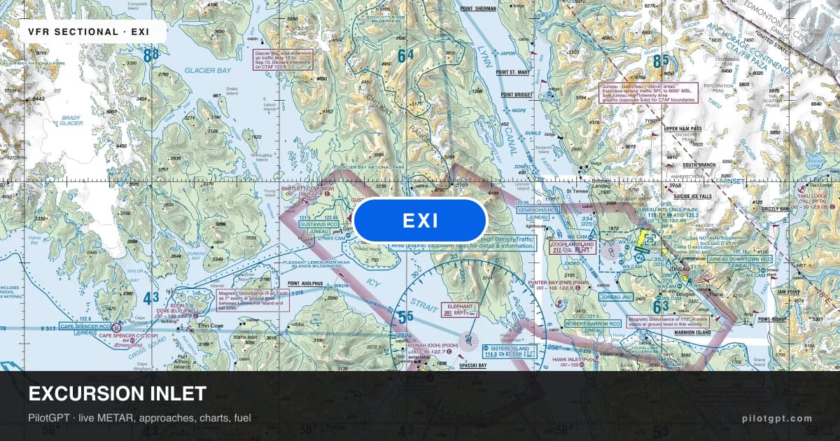 Excursion Inlet Satellite Map EXI Excursion Inlet Airport